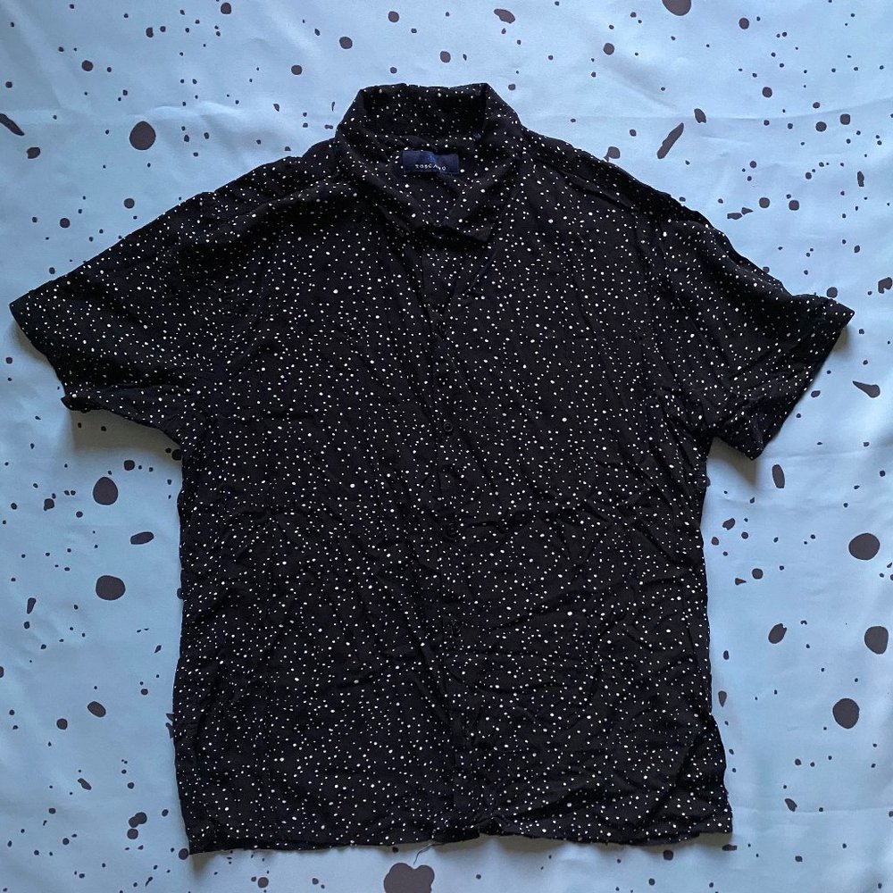 Black Short Sleeve Button Down Shirt Large